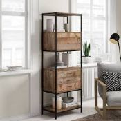 Boxed Birlea Urban 5 Tier Rustic Bookcase RRP £75 (14711) (Public Viewing and Appraisals Available)