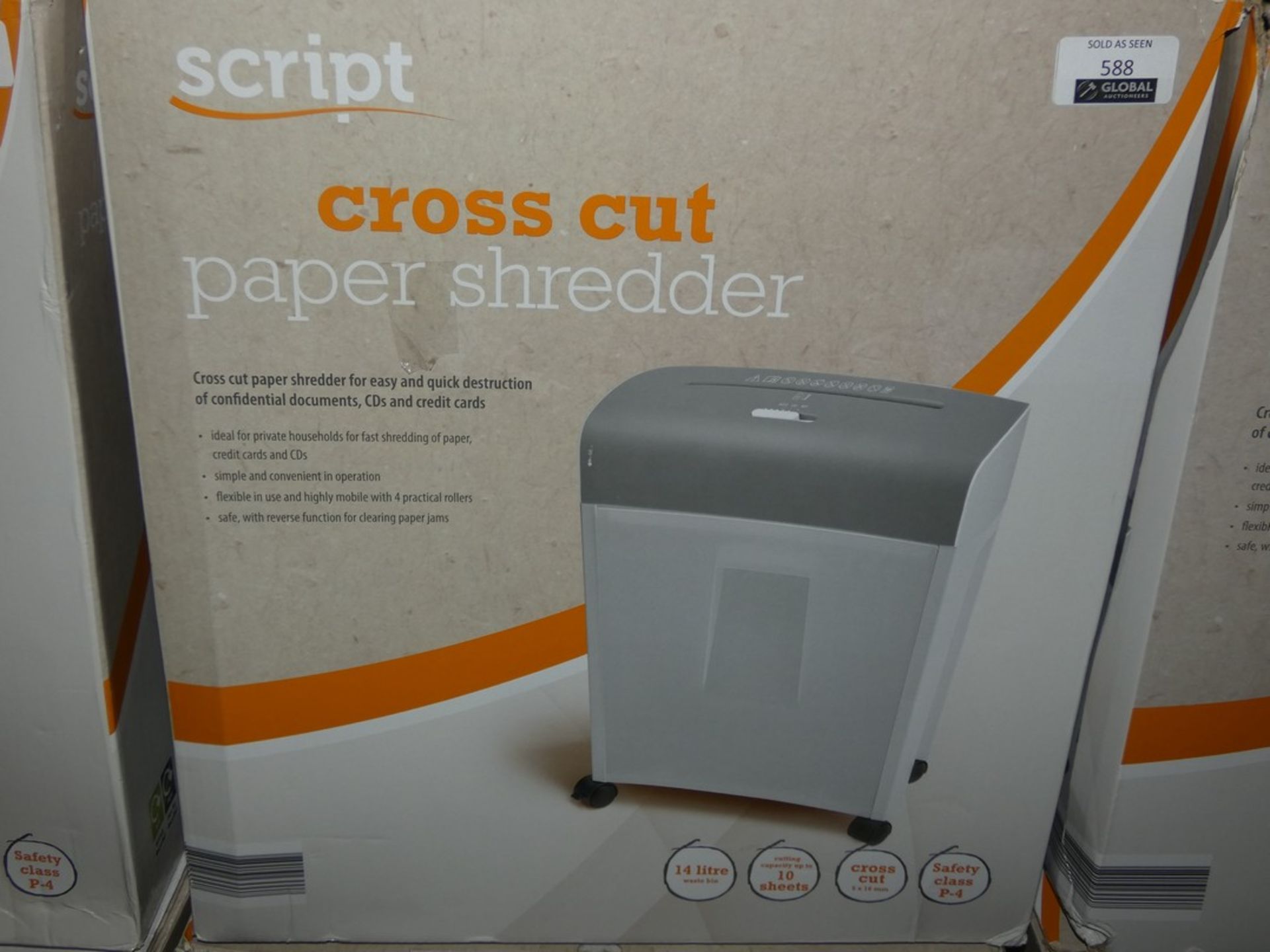 Boxed Script A4 Cross Cut Paper Shredders (Public Viewing and Appraisals Available)