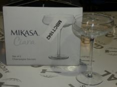 Boxed Pack of Micasa Crara Champagne Saucers RRP £50 (14357) (Public Viewing and Appraisals