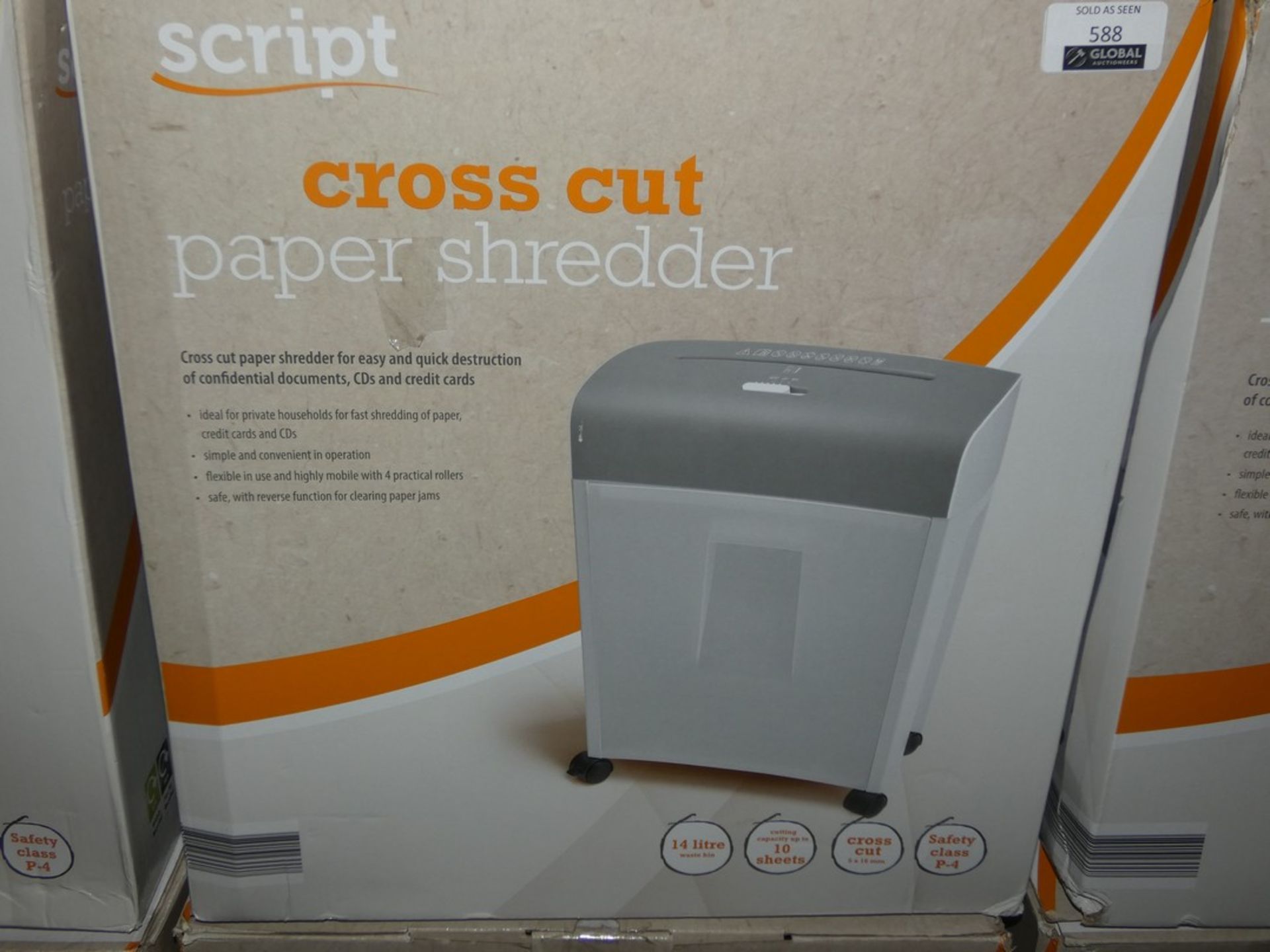 Boxed Script A4 Cross Cut Paper Shredders (Public Viewing and Appraisals Available)