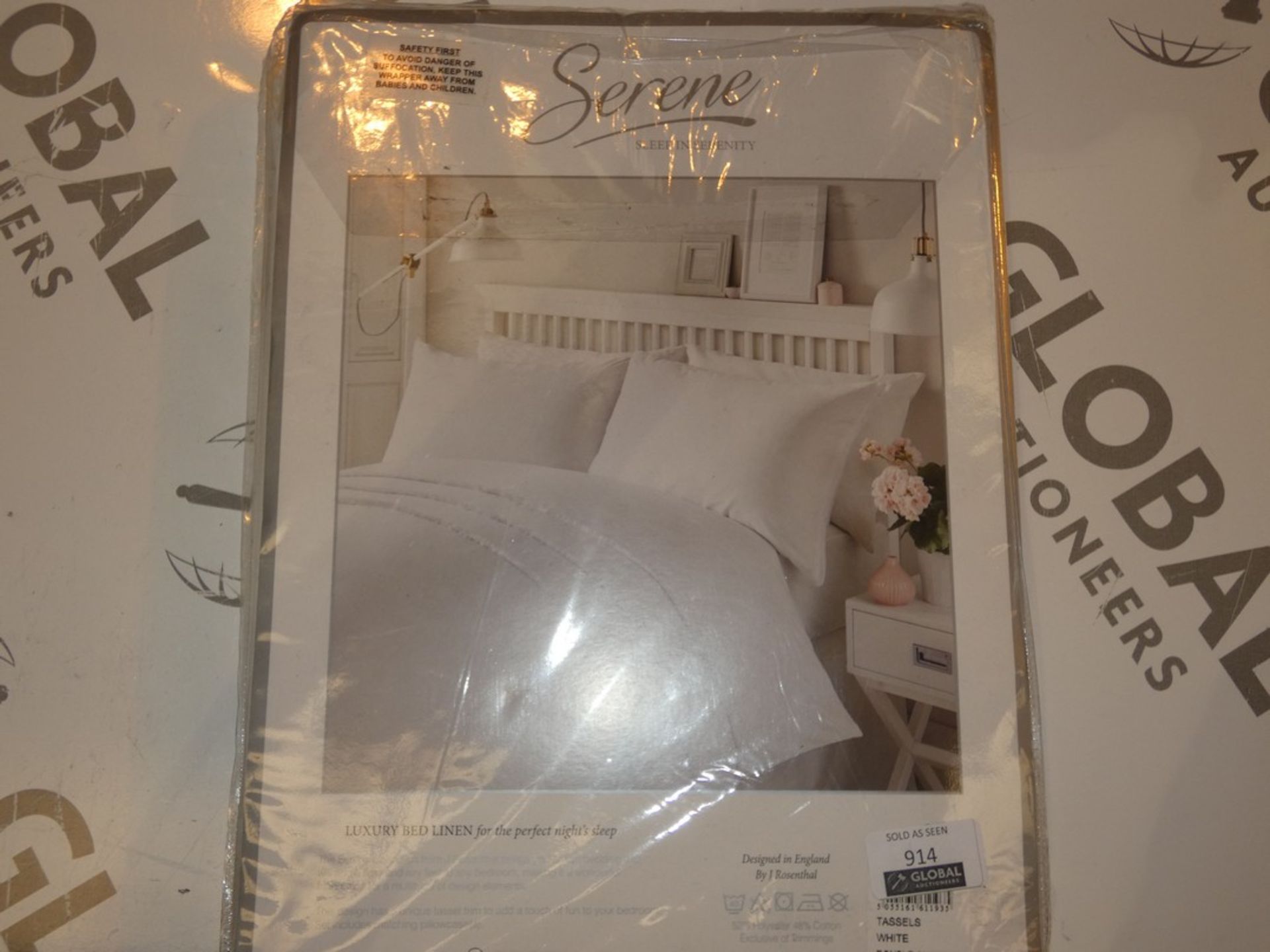 Serene Luxury Bed Linen Double Duvet Cover Set RRP £50 (11477) (Public Viewing and Appraisals