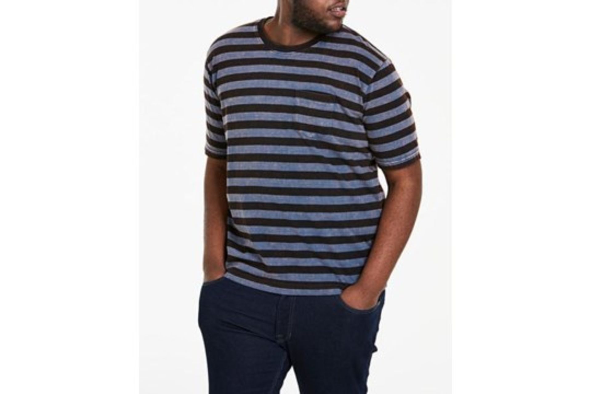 Brand New Jackamo Blue and Black Stripe Designer T-Shirts RRP £10 Each