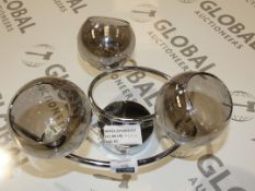 Assorted Stainless Steel 3 Light Designer Ceiling Light Fittings RRP £40 - £65 Each (RET00229740)(