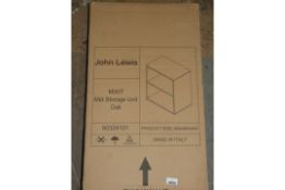 Boxed John Lewis And Partners Mid Oak Storage Unit RRP £45 (1871941) (Public Viewing and