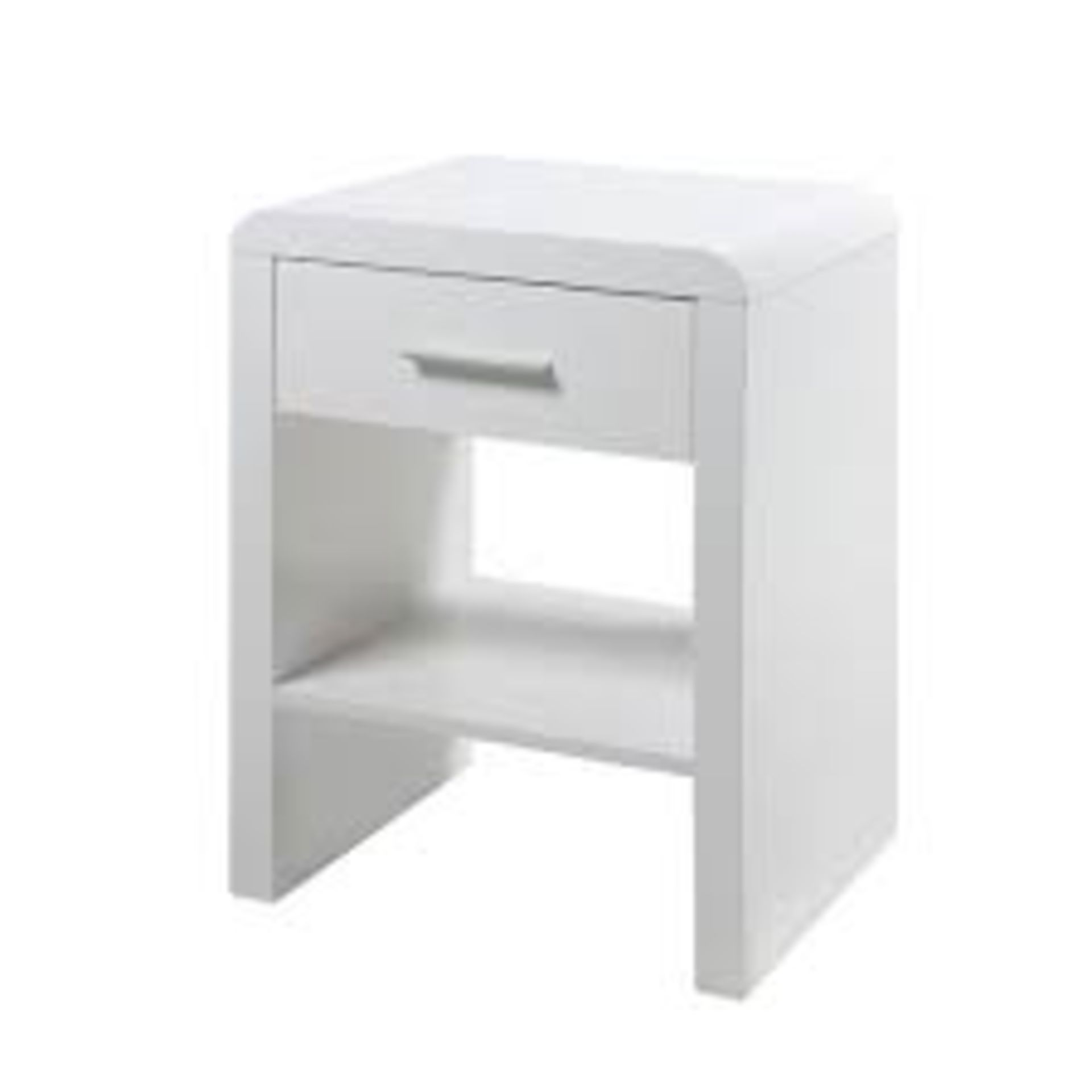 Boxed Supernova High Gloss White Single Draw Night Table RRP £140 (Public Viewing and Appraisals