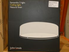 Boxed John Lewis And Partners Samantha Natural Linen Ceiling Light Fitting RRP £60 (2651328) (Public