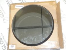 Boxed 44cm Discus Round Wall Mirror With Black Surround RRP £60 (14252) (Public Viewing and