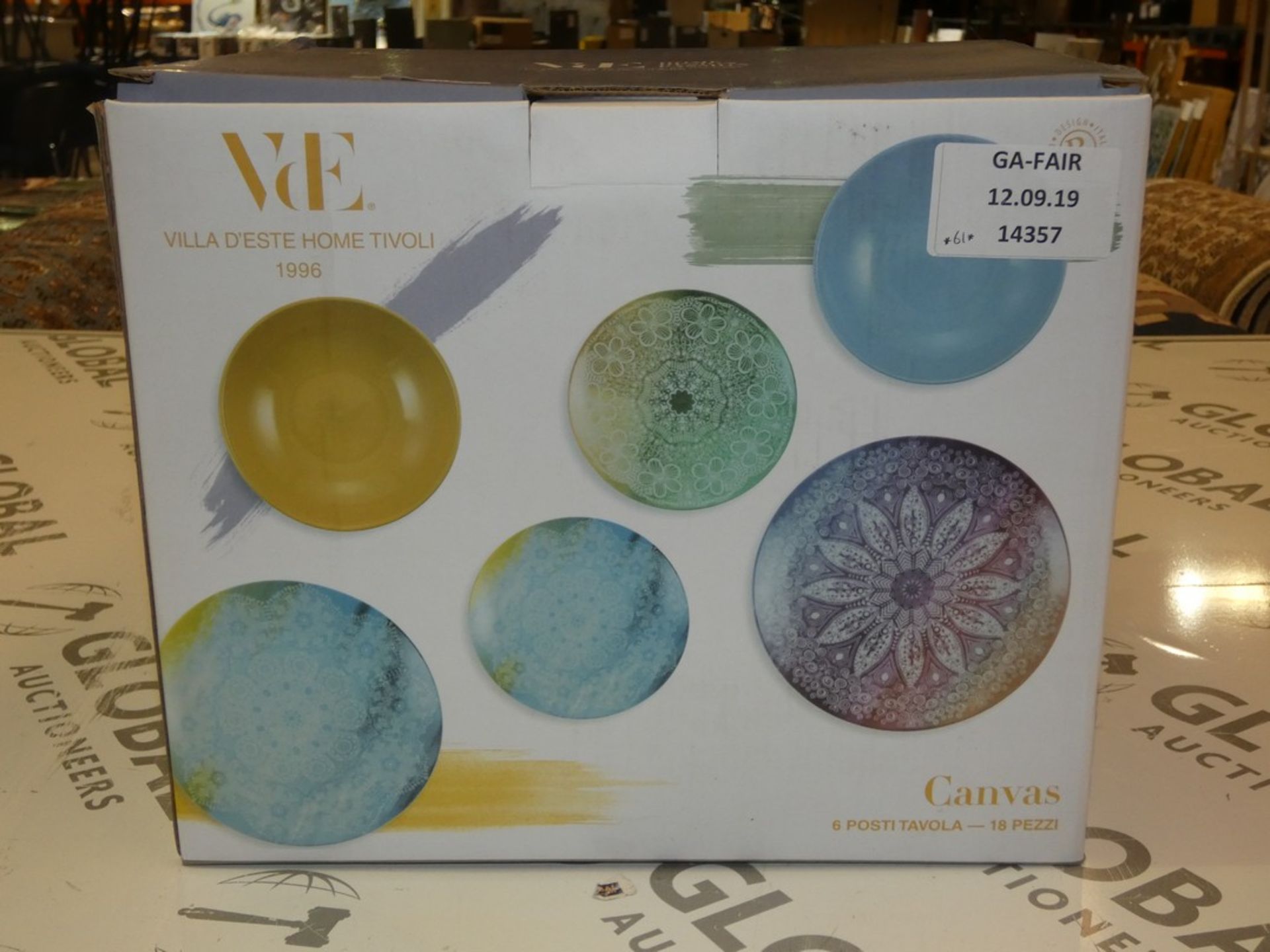 Boxed VandE Tivoli Multi Coloured Dinner Set RRP £60 (14357) (Public Viewing and Appraisals