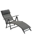 Boxed Charcoal Sun Time Outdoor Havana Sun Lounger RRP £90 (2582420) (Public Viewing and