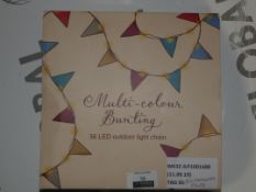 Boxed Multicoloured 36 LED Outdoor Bunting Light Chains RRP £45 (RET0022776) (RET00650062) (Public