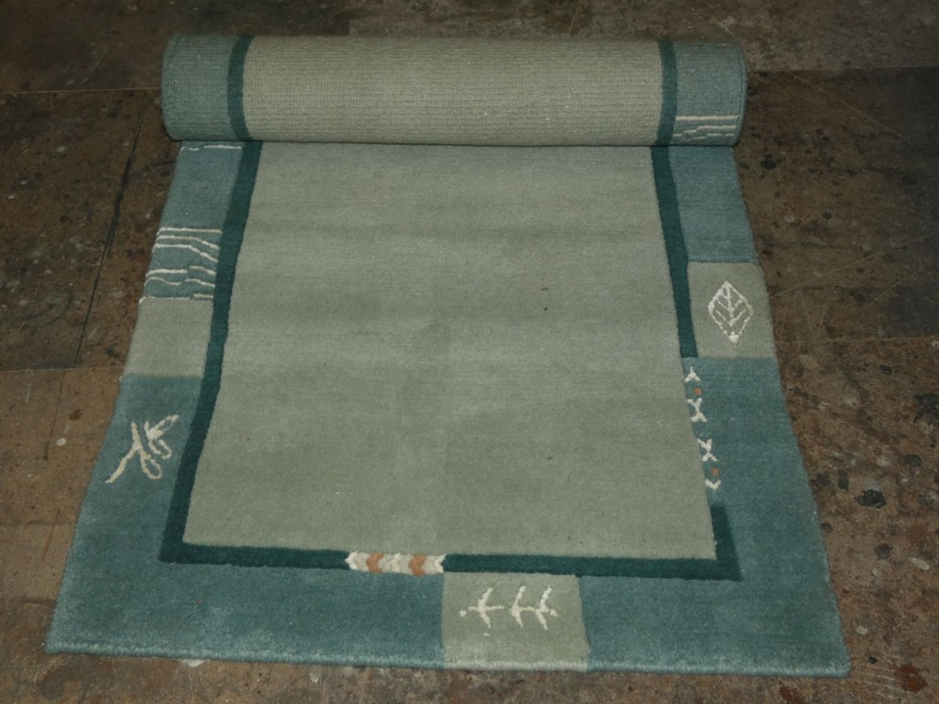 80 x 200cm Green Nepal Floor Runner RRP £200