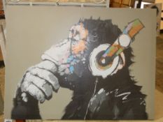 Colourful Musical Mastermind Monkey Canvas Picture RRP £35 (Public Viewing and Appraisals