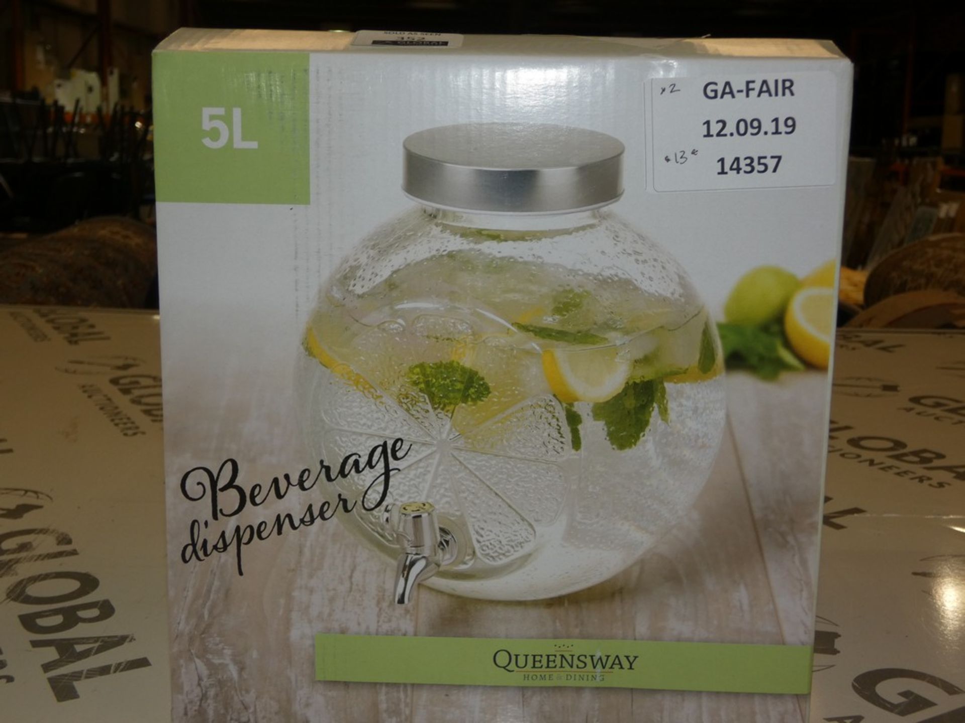 Boxed Queensway 5 Litre Beverage Dispensers RRP £20 Each (14357) (Public Viewing and Appraisals