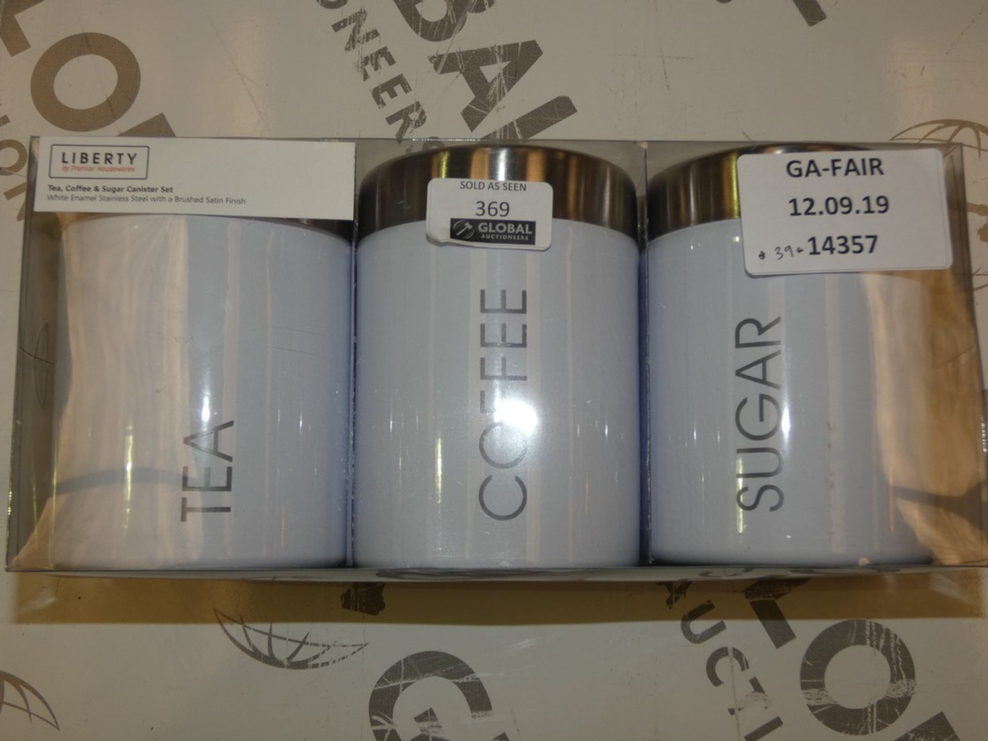 Liberty Premier House wears Set of 3 Sugar, Tea and Coffee Canisters (Public Viewing and