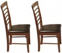 Boxed Belfast Dark Oak Pack Of 2 Hanover Designer Dining Chairs RRP £80 (Public Viewing and