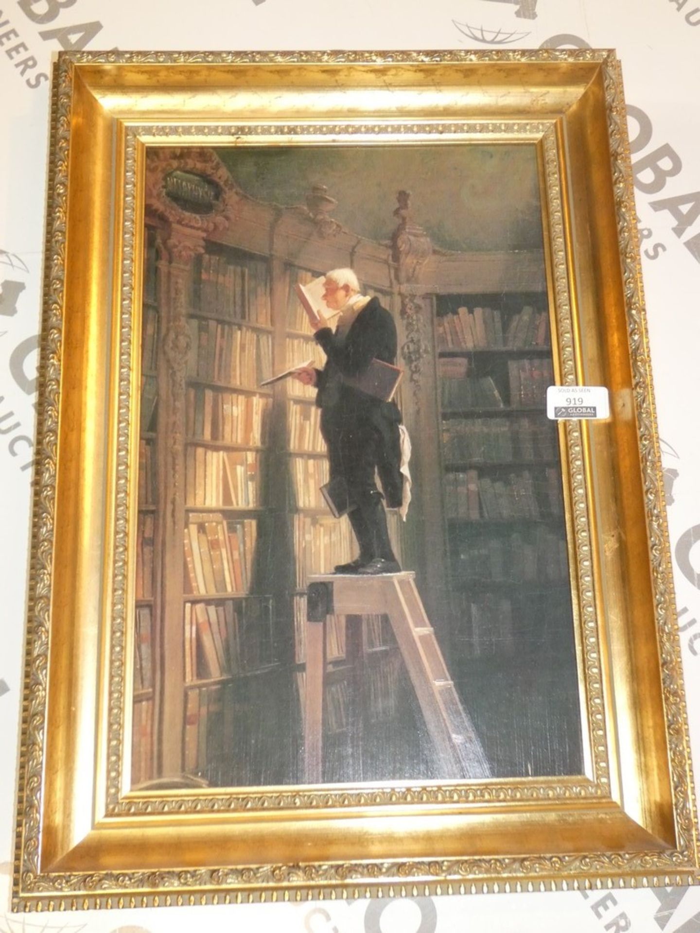 The Bookworm -A Artist, K.Spitzweg (1808-1885). Hand Finished, Oil On Painted Canvas. Approx. Year