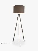 Boxed John Lewis and Partners Bruce Grey Stained Finish Cotton Mix Shade Floor Lamp RRP £230 (