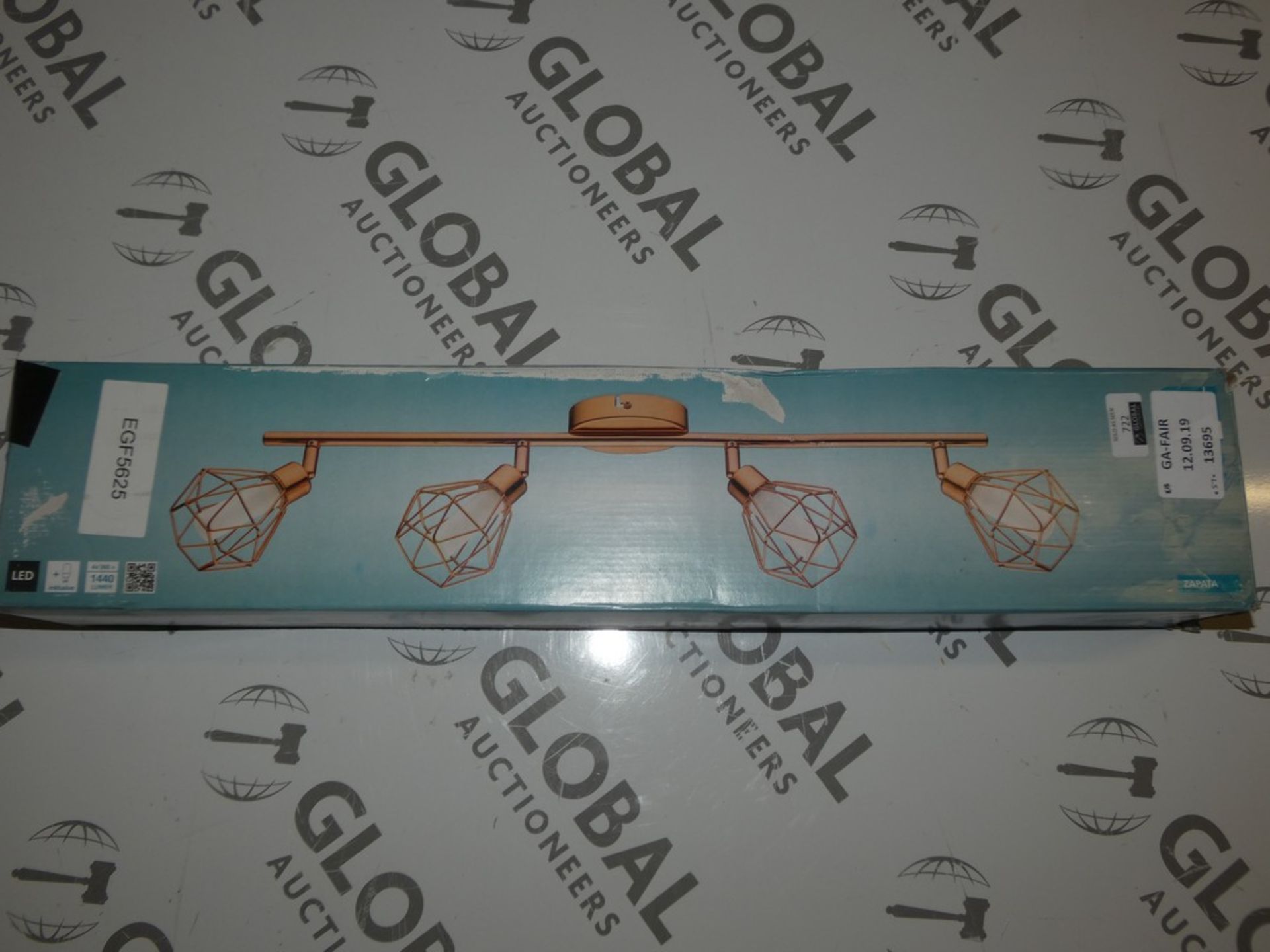 Boxed Eglo Trend Collection Zapata 4 Light Caged Ceiling Light in Rose Gold RRP £55 (13695) (