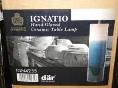 Boxed Dar Lighting Ignatio Hand Glazed Ceramic Table Lamp (Base Only)RRP £80 (12794) (Public Viewing