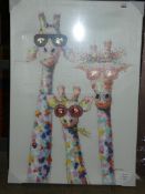 Set of 3 Giraffes Canvas RRP £110 (13820) (Public Viewing and Appraisals Available)