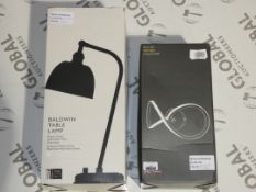 Boxed Assorted John Lewis and Partners Lighting Items to Include Ora LED Chrome Finish Wall Light