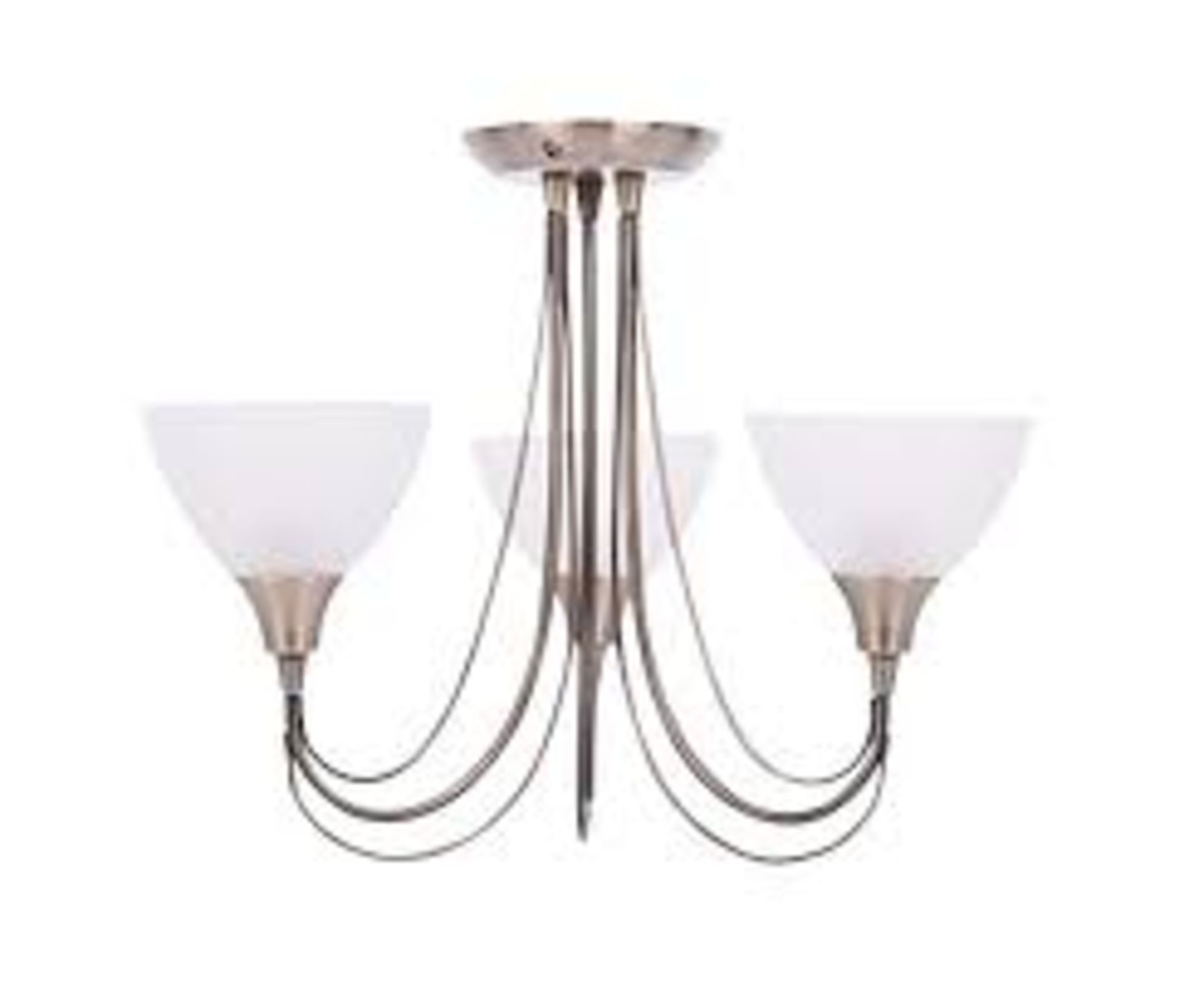 Boxed Opus Antique Brass and Frosted Glass 3 Light Fittings RRP £35 Each (12725) (Public Viewing and