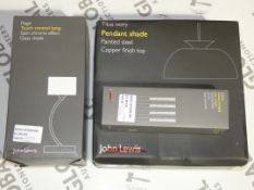 Boxed Assorted John Lewis and Partners Lighting Items to Include a Titus Ivory Pendant Shade, Bubble
