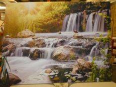 Beautiful Waterfall Canvas Wall Art RRP £40 (13395) (Public Viewing and Appraisals Available)