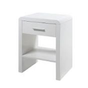 Boxed White Silk Gloss Night Stand RRP £140 (14711) (Public Viewing and Appraisals Available)