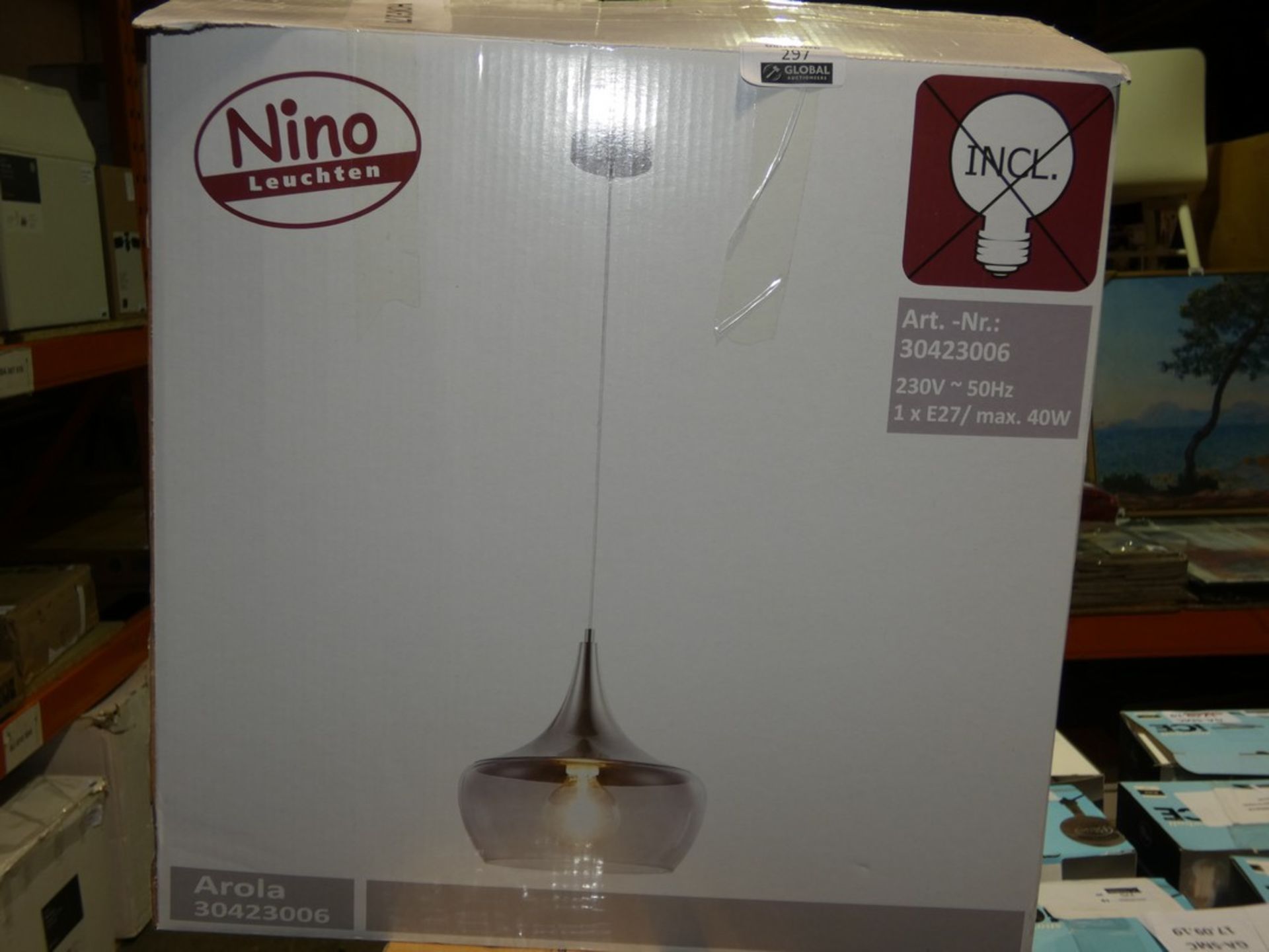 Boxed Nino Designer Single Ceiling Light Pendant RRP £120 (12725) (Public Viewing and Appraisals