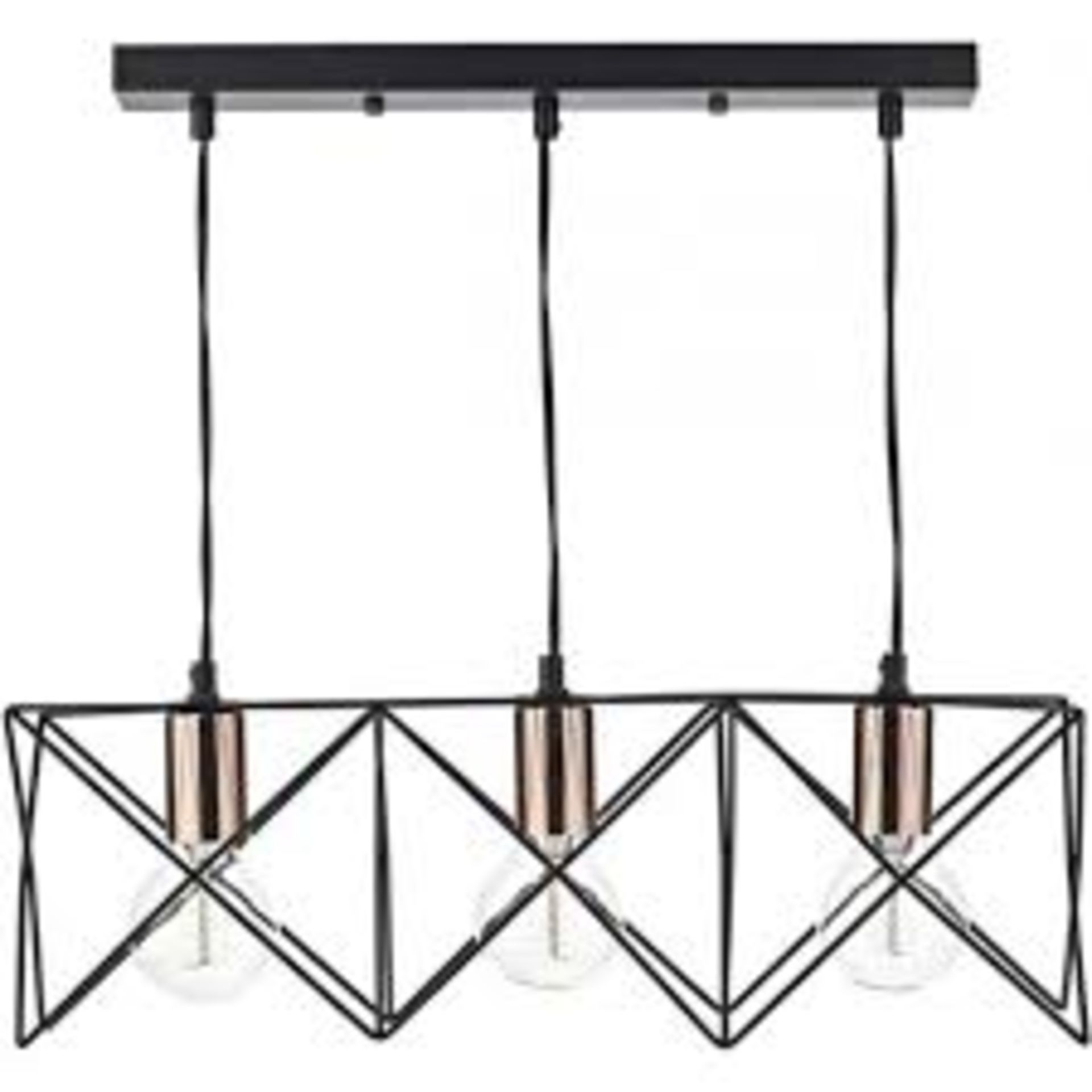 Boxed Midi 3 Light Black Finish Ceiling Light Pendant RRP £60 (14671) (Public Viewing and Appraisals