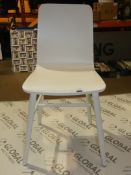 Boxed Set Of 4 White Wooden Designer Dining Chairs Combined RRP £200 (Public Viewing and