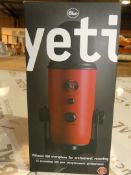 Boxed Yetti Ultimate Professional USB Microphone For Professional Recording In Red RRP £110