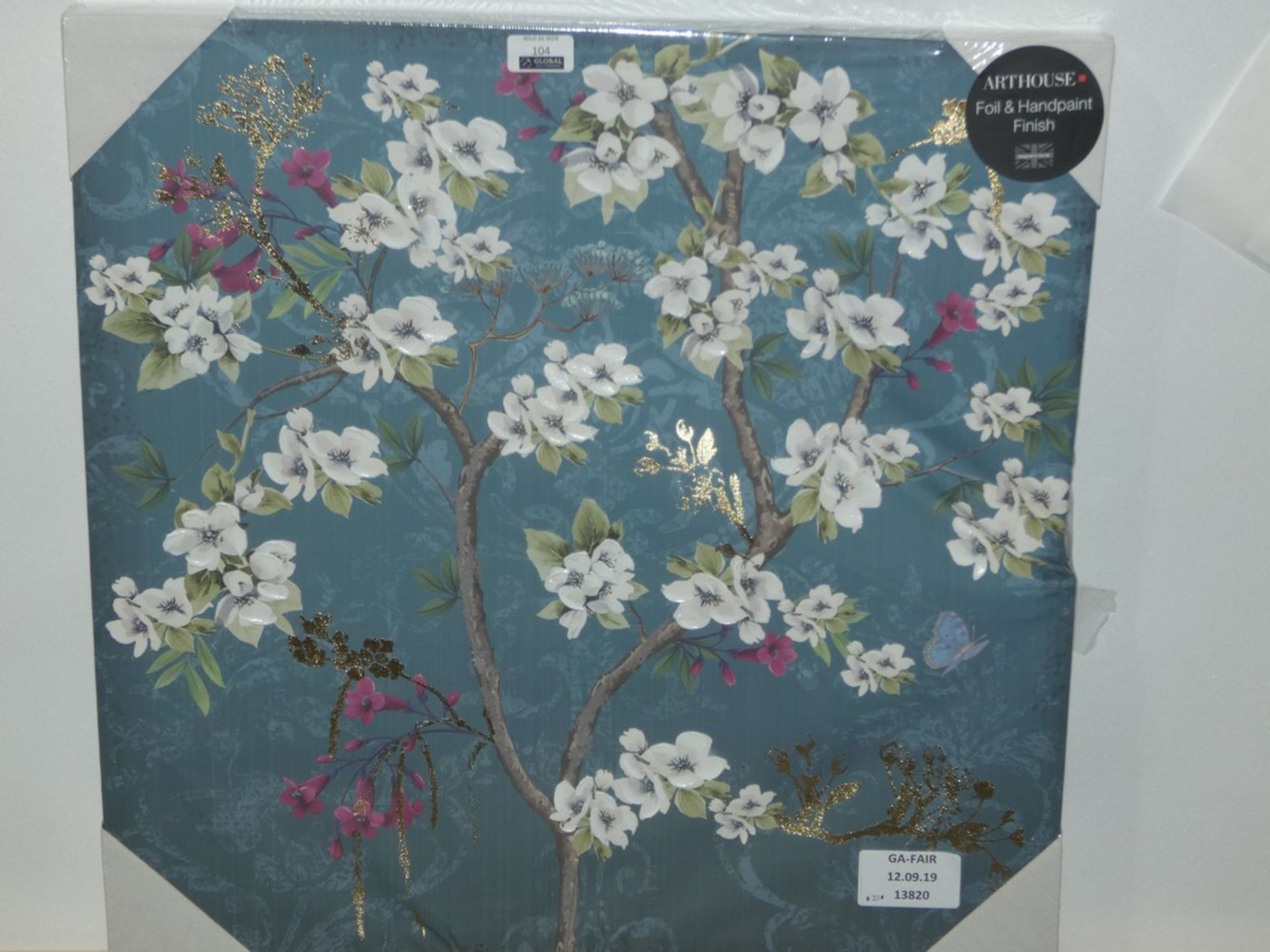 Arthouse Kaysha Blossom Hand Painted Foil Canvas RRP £50 (13820) (Public Viewing and Appraisals