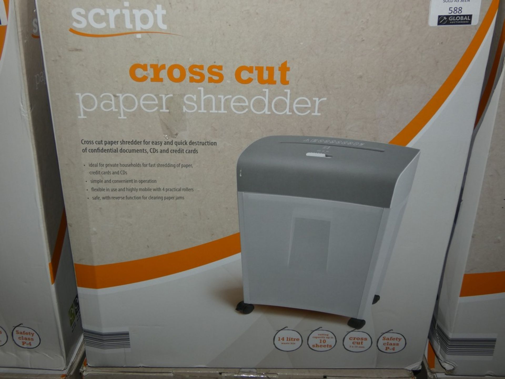 Boxed Script A4 Cross Cut Paper Shredders (Public Viewing and Appraisals Available)