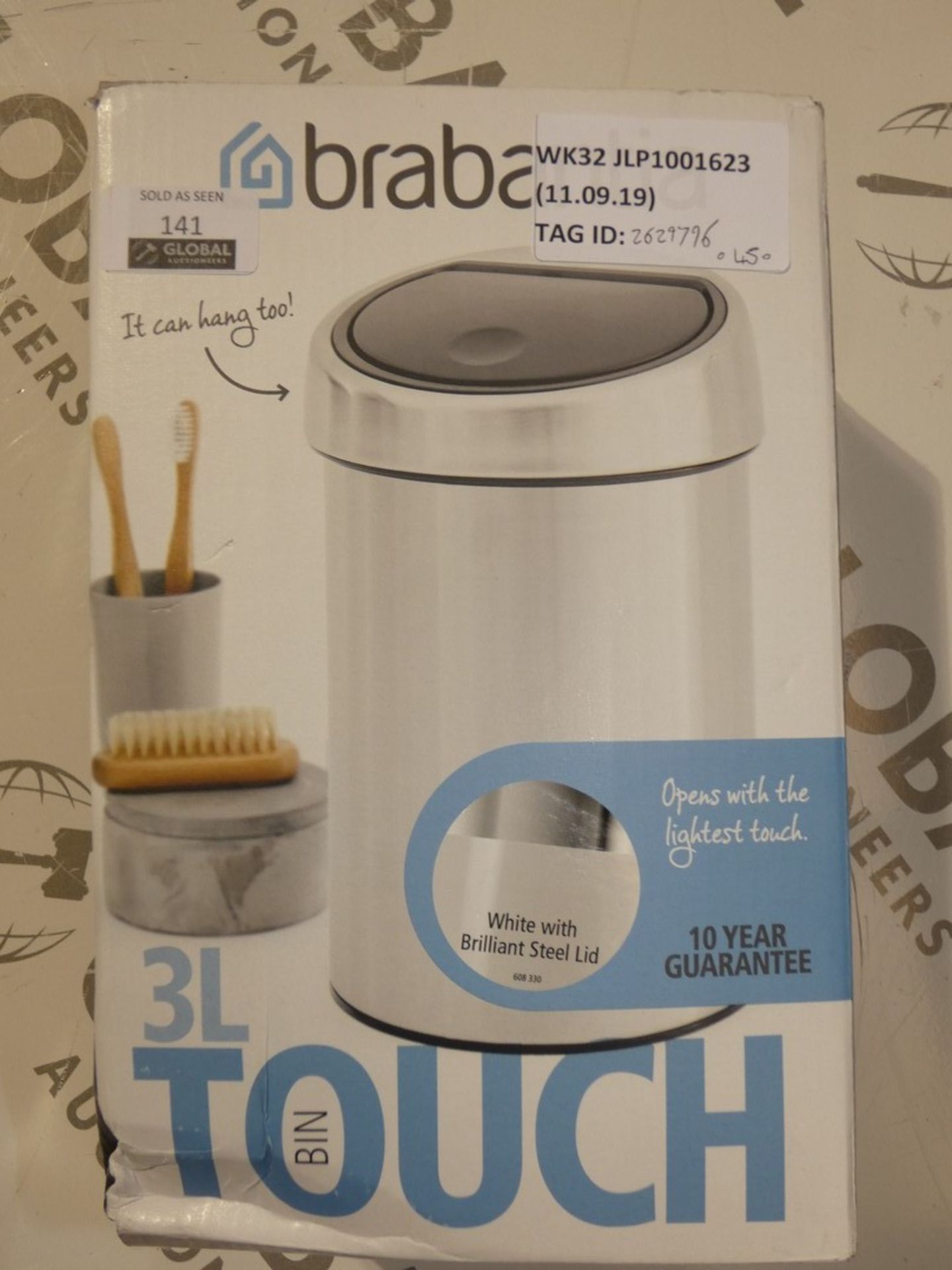 Boxed Assorted Brabantia And Simple Human 3 Litre Touch And Pedal Bins RRP £25-40 (2629796) (