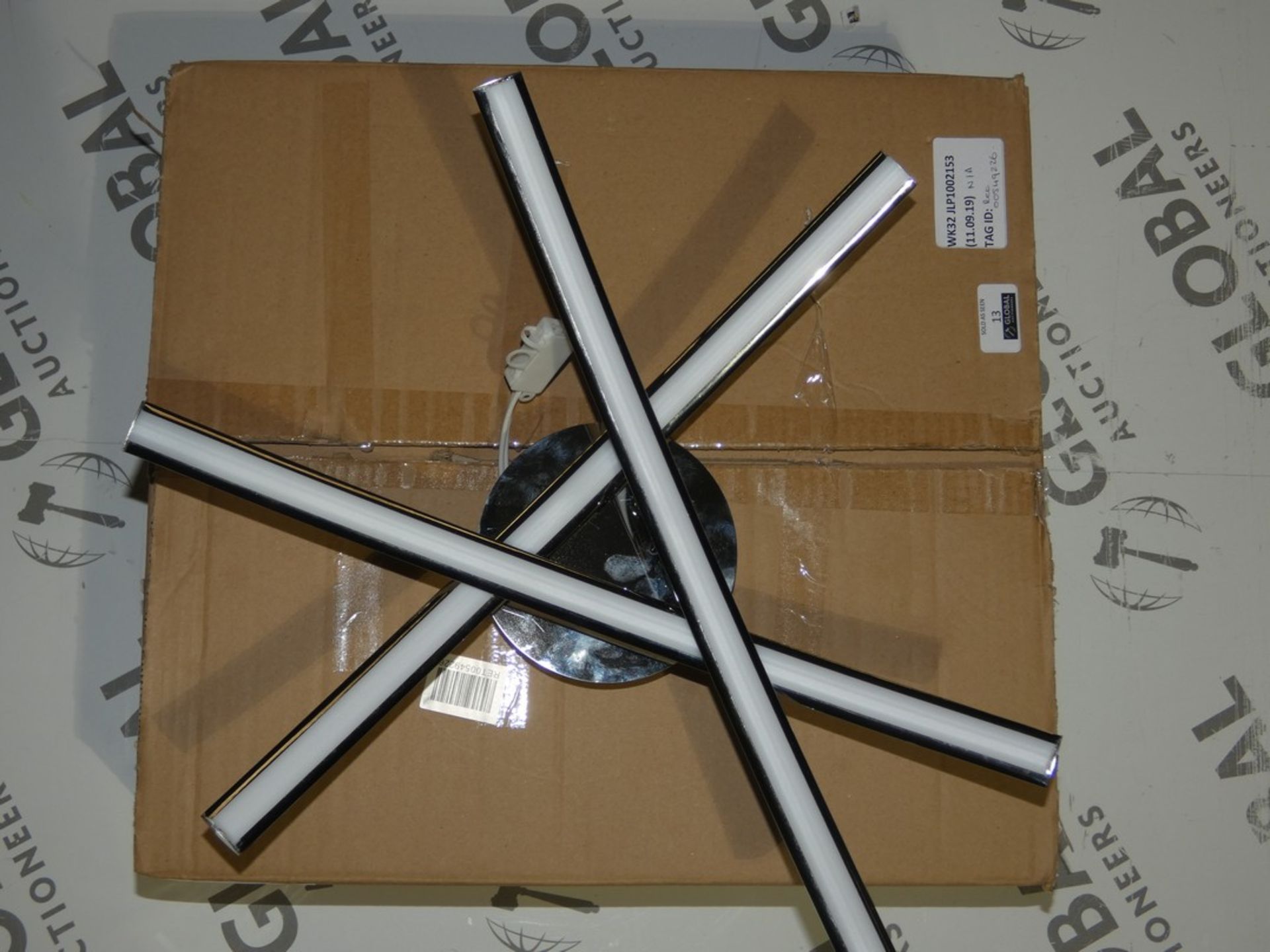 Boxed John Lewis And Partners Stainless Steel And LED Trinity Integrated Semi Flush Ceiling Light