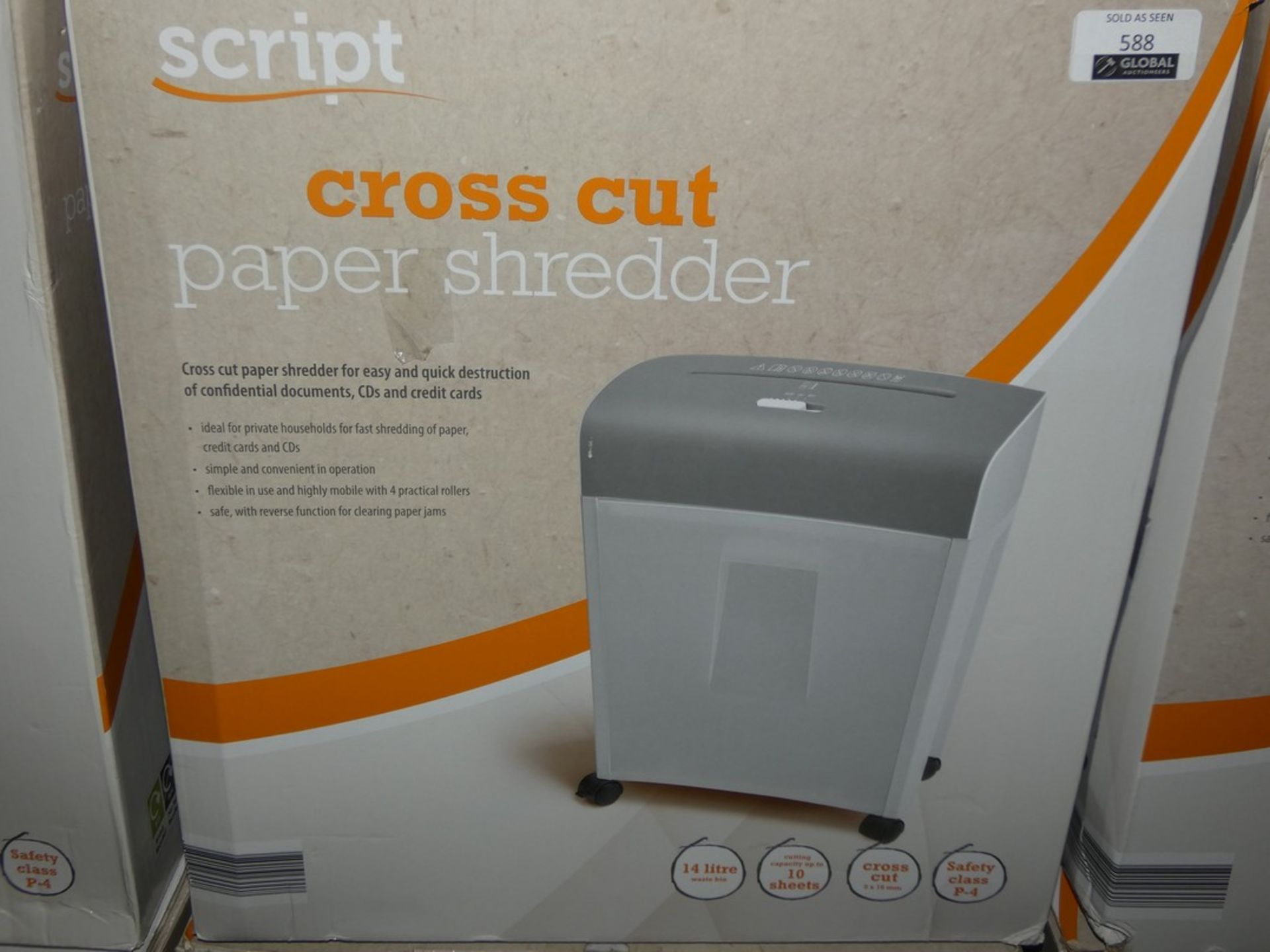 Boxed Script A4 Cross Cut Paper Shredders (Public Viewing and Appraisals Available)