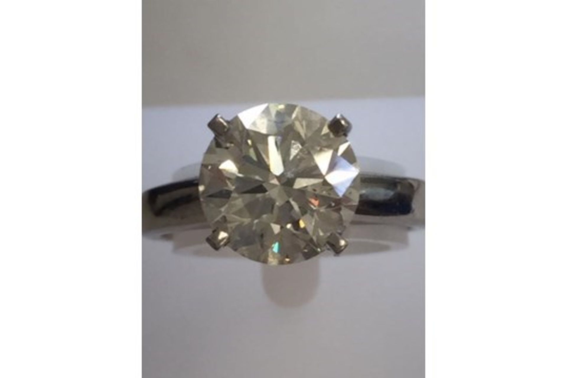 Platinum Ladies Brilliant Cut Diamond Solitaire Ring, 2.50 Carat ( 2 1/2 carat ), I Colour VS-1