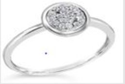 2 Carat Look Cluster Ring, 14ct White Gold, Weight 1.7g, Diamond Weight 0.09ct, Colour H, Clarity