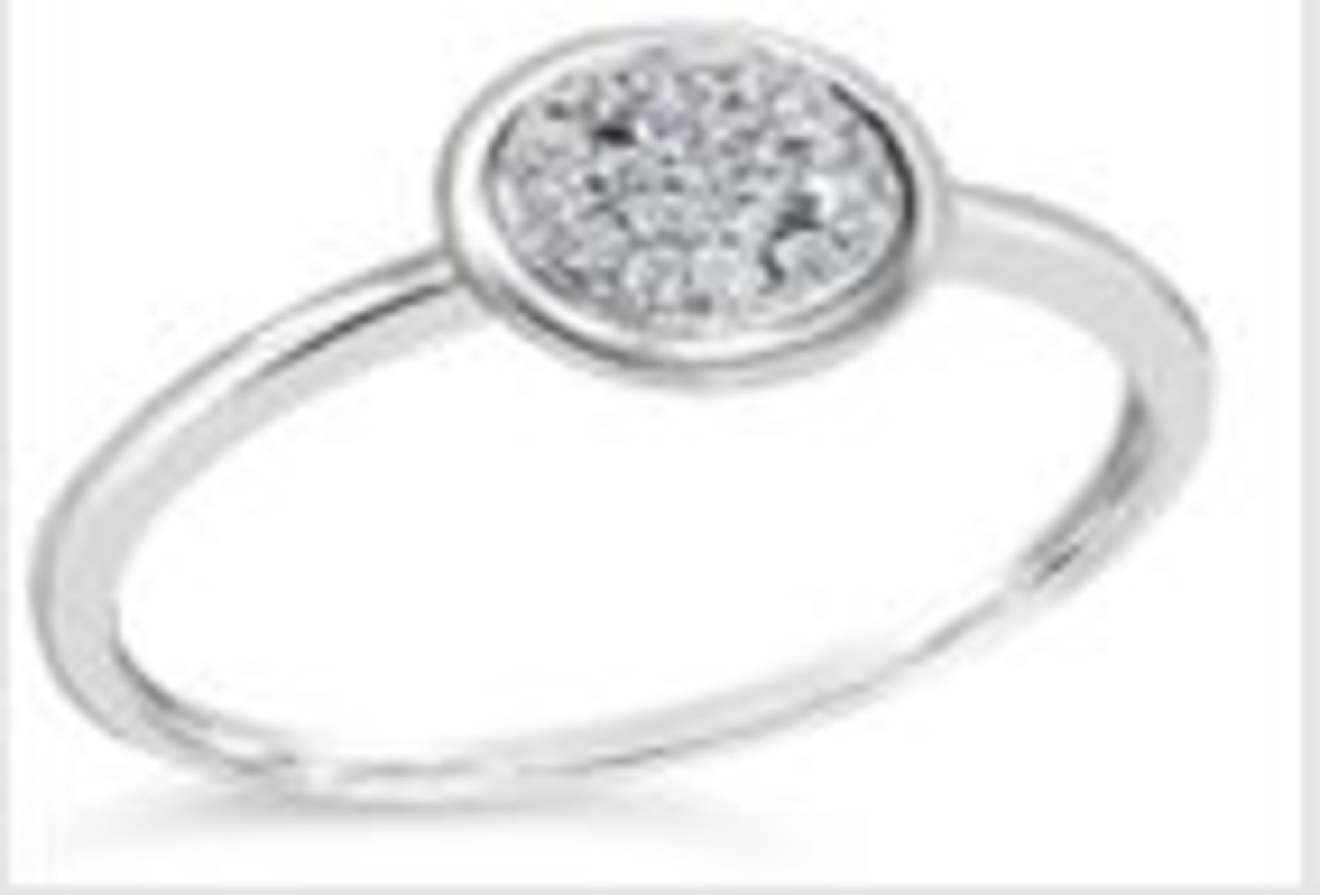 2 Carat Look Cluster Ring, 14ct White Gold, Weight 1.7g, Diamond Weight 0.09ct, Colour H, Clarity