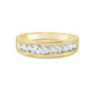 Diamond Channel Eternity Ring, 9ct Yellow Gold RRP £849 Weight 1.58g, Diamond Weight 0.25ct,