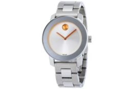 Movado Bold Ladies Watch Reference 3600084, Stainless Steel Bracelet & Case, Silver Dial. New