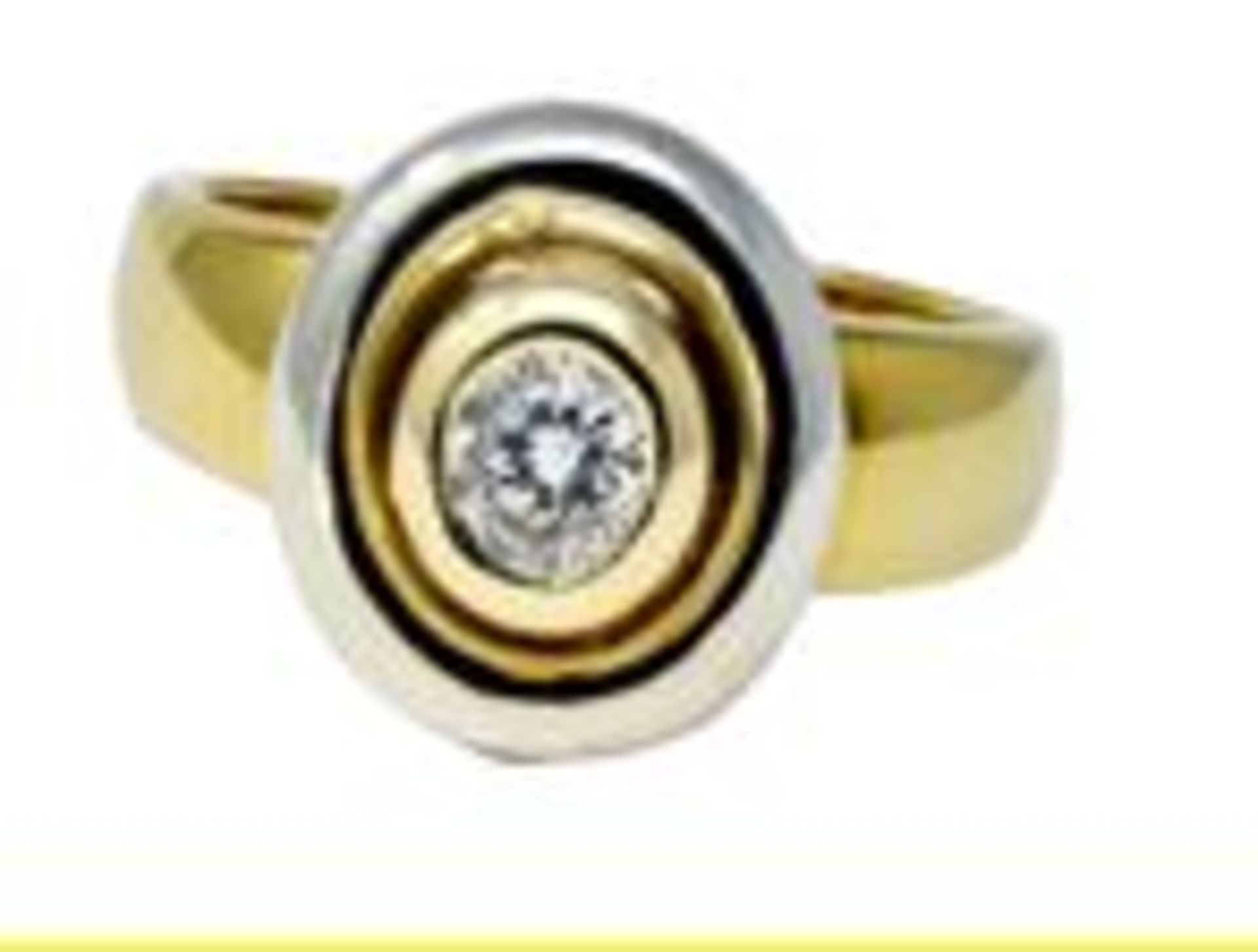 Two Tone Diamond Ring, 9ct Yellow/White Gold, Weight 5.21g, Diamond Weight 0.25ct, Colour H, Clarity