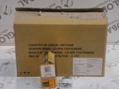 Carton Containing 5 Boxes of 30 Bags of 10 Brand New 6mm x 150mm Coat Screws Combined RRP £180