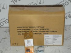 Carton Containing 5 Boxes of 30 Bags of 10 Brand New 6mm x 150mm Coat Screws Combined RRP £180