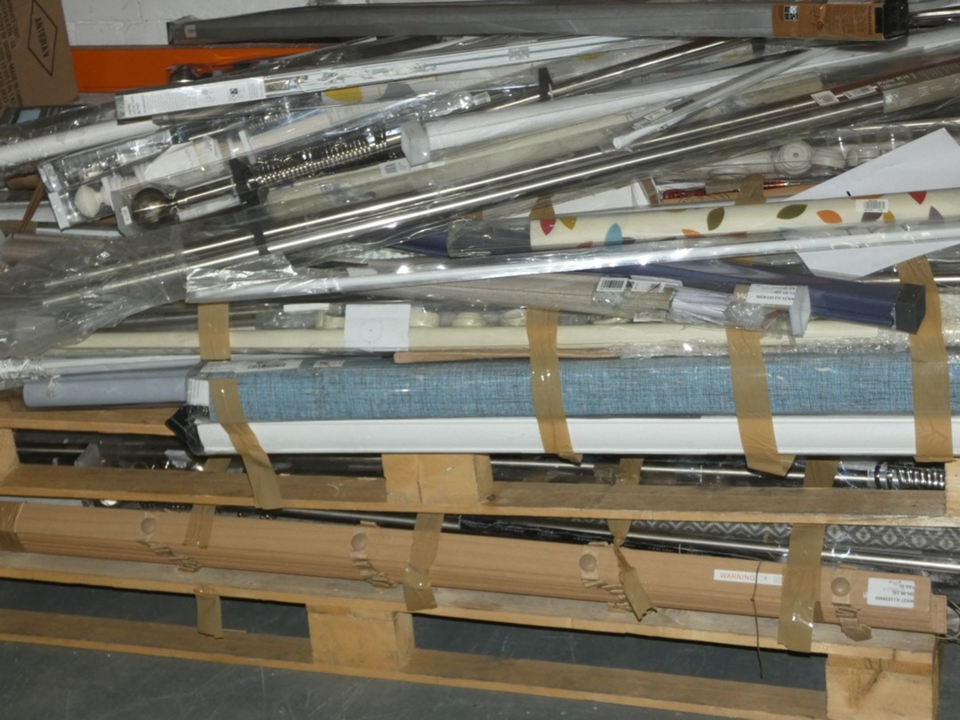 Pallet to Contain Approx 40 - 55 Assorted Window Blinds and Curtain Poles Combined RRP £900 - £1,150