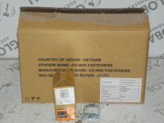 Carton Containing 5 Boxes of 30 Bags of 10 Brand New 6mm x 150mm Coat Screws Combined RRP £180