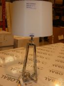 Lockhart Stainless Steel Linen Shade Table Lamp RRP £95 (RET00597522) (Public Viewing and Appraisals