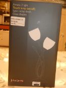 Boxed John Lewis And Partners Amara Satin Nickel Glass Shade Touch On Off Table Lamp RRP £60 (